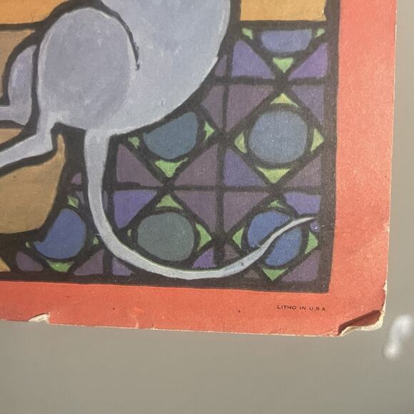 Vintage Jane Oka Poster When the Cat's Away the Mice They Play 1970s Litho 29x21 - Picture 9 of 9